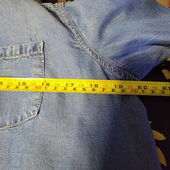 Justice denim blouse long sleeve sz 18 / XL - Picture 7 of 9